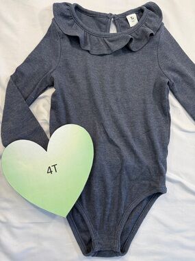 Tu - Navy Ruffle Long sleeve Bodysuit